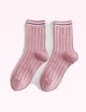 Ninety Nine Boutique super pale pink accessory photo: Pink College Style Crew Socks (2026-09-29)