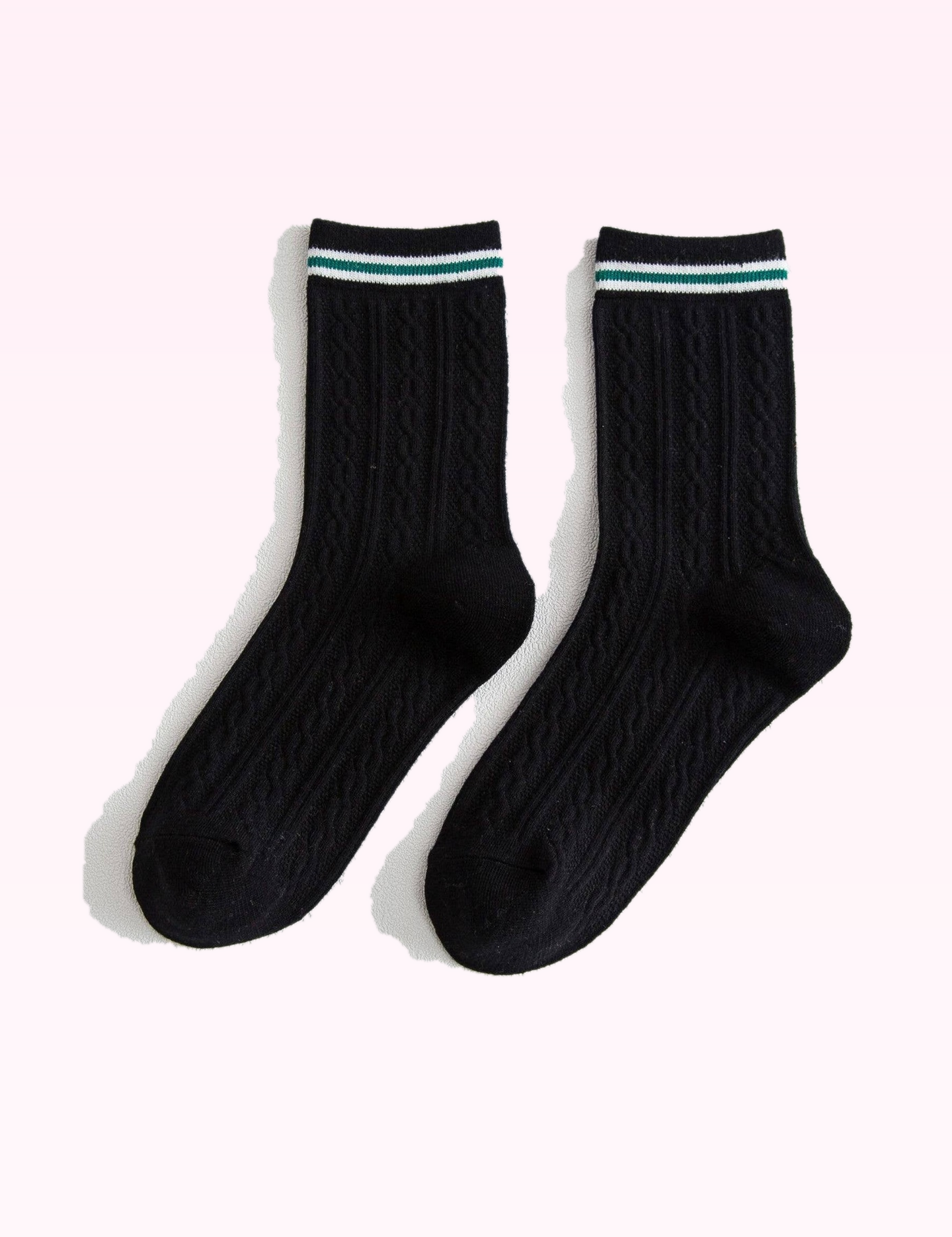 Ninety Nine Boutique super pale pink accessory photo: Black College Style Crew Socks (2026-09-29)