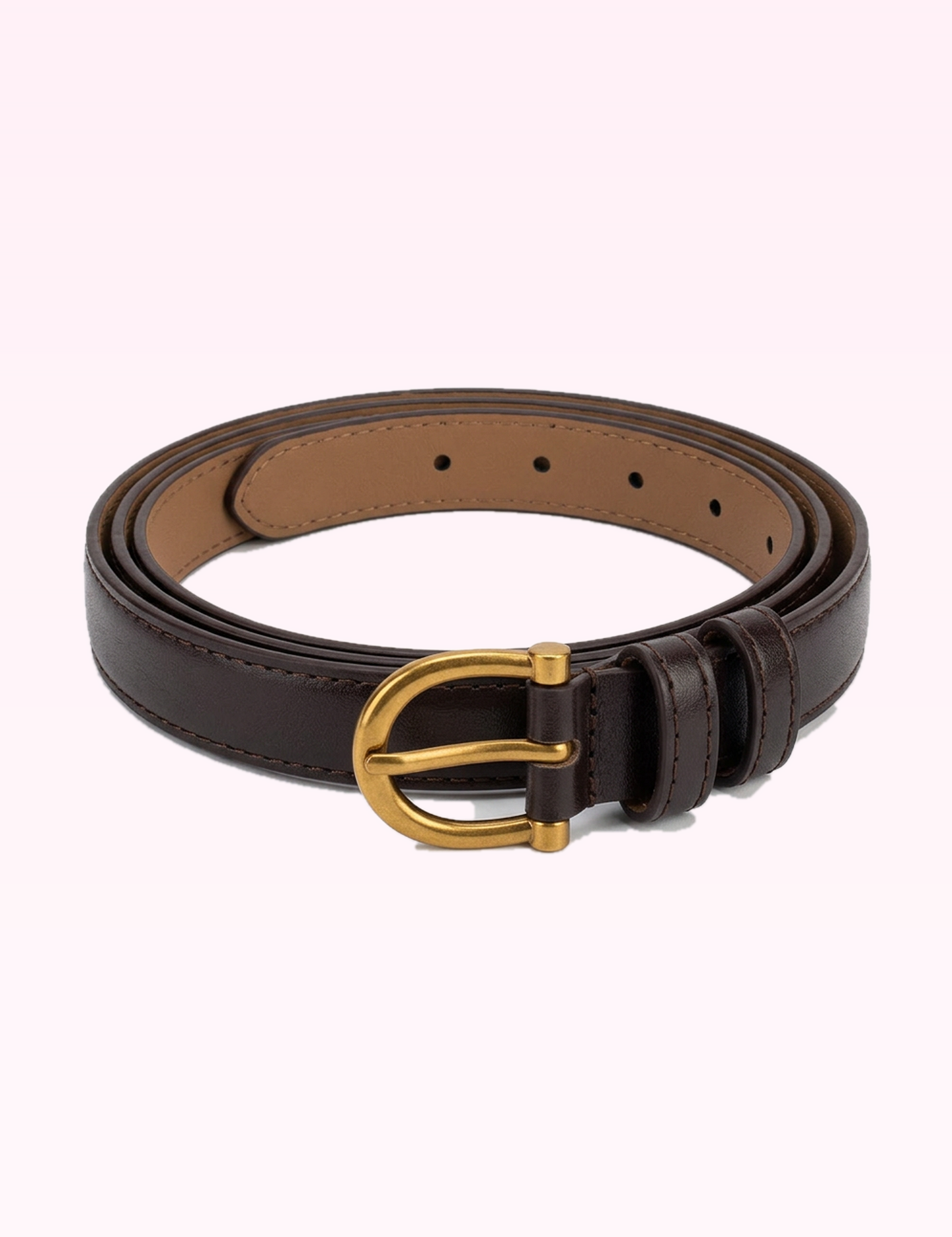 Ninety Nine Boutique super pale pink accessory photo: Dark Brown Simple Decorative Belt (2026-09-29)