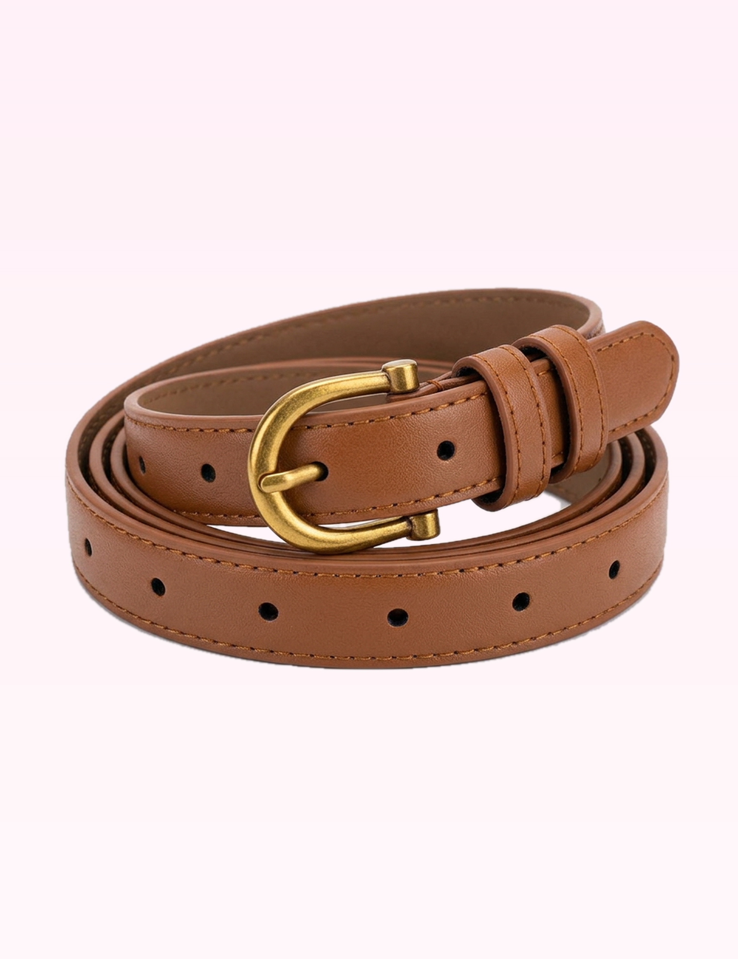 Ninety Nine Boutique super pale pink accessory photo: Light Brown Simple Decorative Belt (2026-09-29)