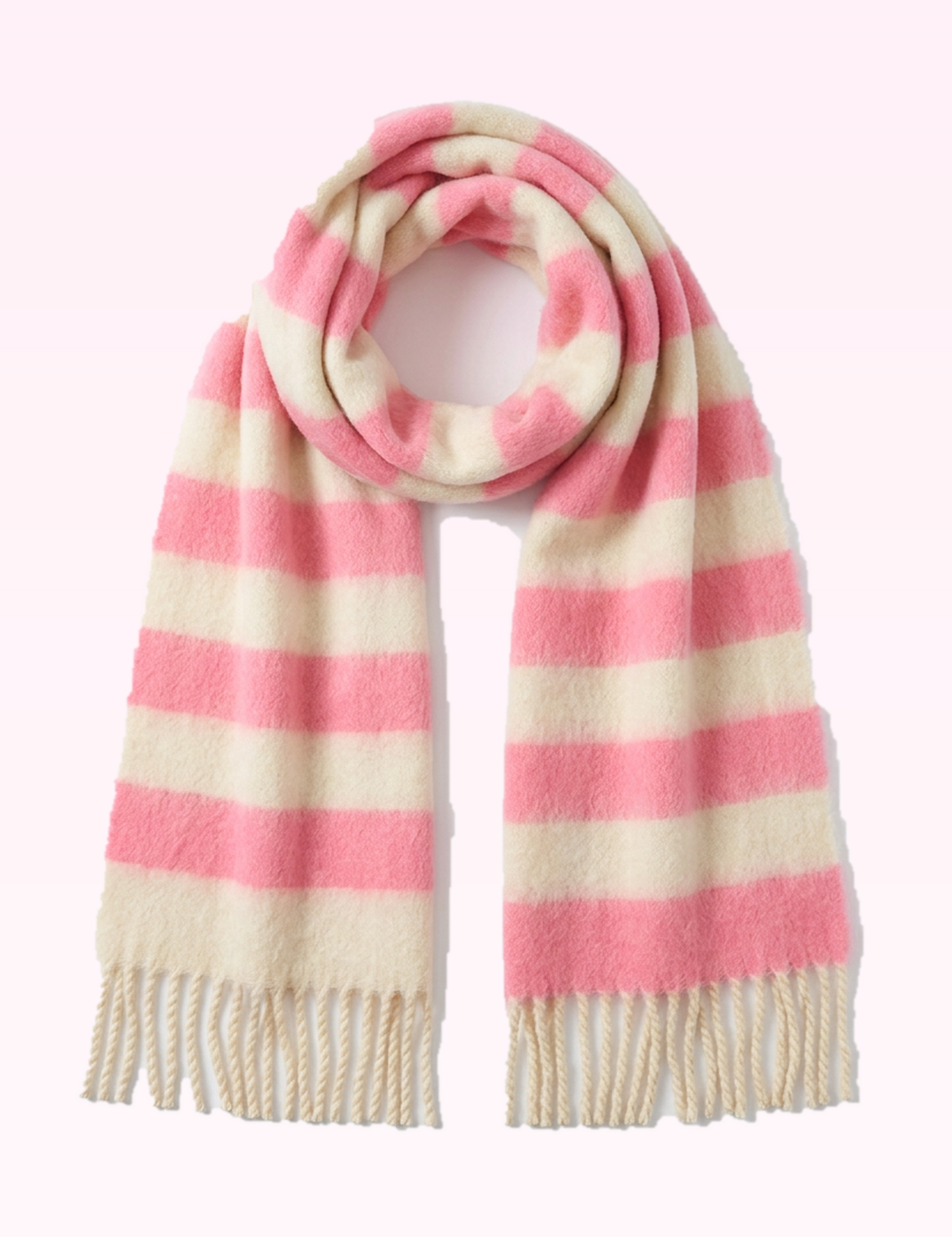 Ninety Nine Boutique super pale pink accessory photo: Pink Striped Scarf (2026-09-29)