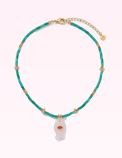 Ninety Nine Boutique super pale pink accessory photo: White Fish Necklace With Gem (2026-09-29)