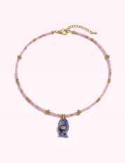 Ninety Nine Boutique super pale pink accessory photo: Blue Fish Necklace With Gem (2026-09-29)