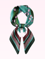 Ninety Nine Boutique super pale pink accessory photo: Green Artistic Small Square Scarf (2026-09-29)