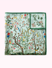 Ninety Nine Boutique super pale pink accessory photo: Blue Jungle Birds Twill Silk Sun Scarf (2026-09-29)
