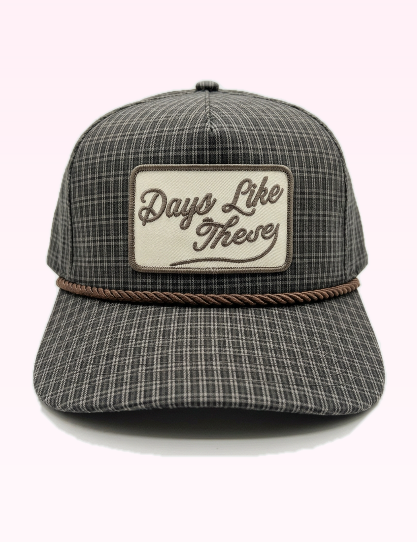 Ninety Nine Boutique super pale pink accessory photo: Days Like These Plaid Patch Hat Fall Hat (2026-09-29)