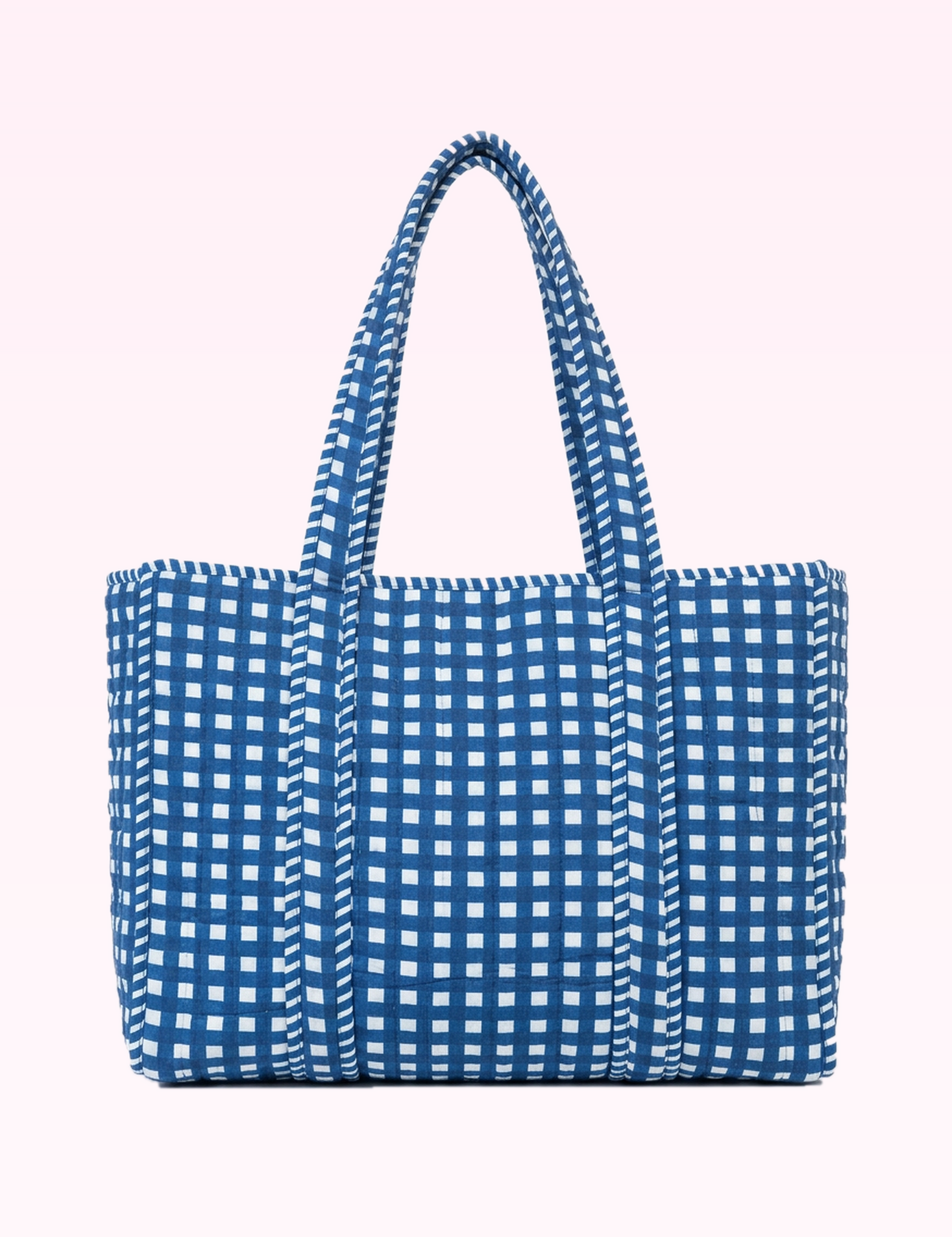 Ninety Nine Boutique super pale pink accessory photo: Blue Checkered Quilted Bag (2026-09-29)