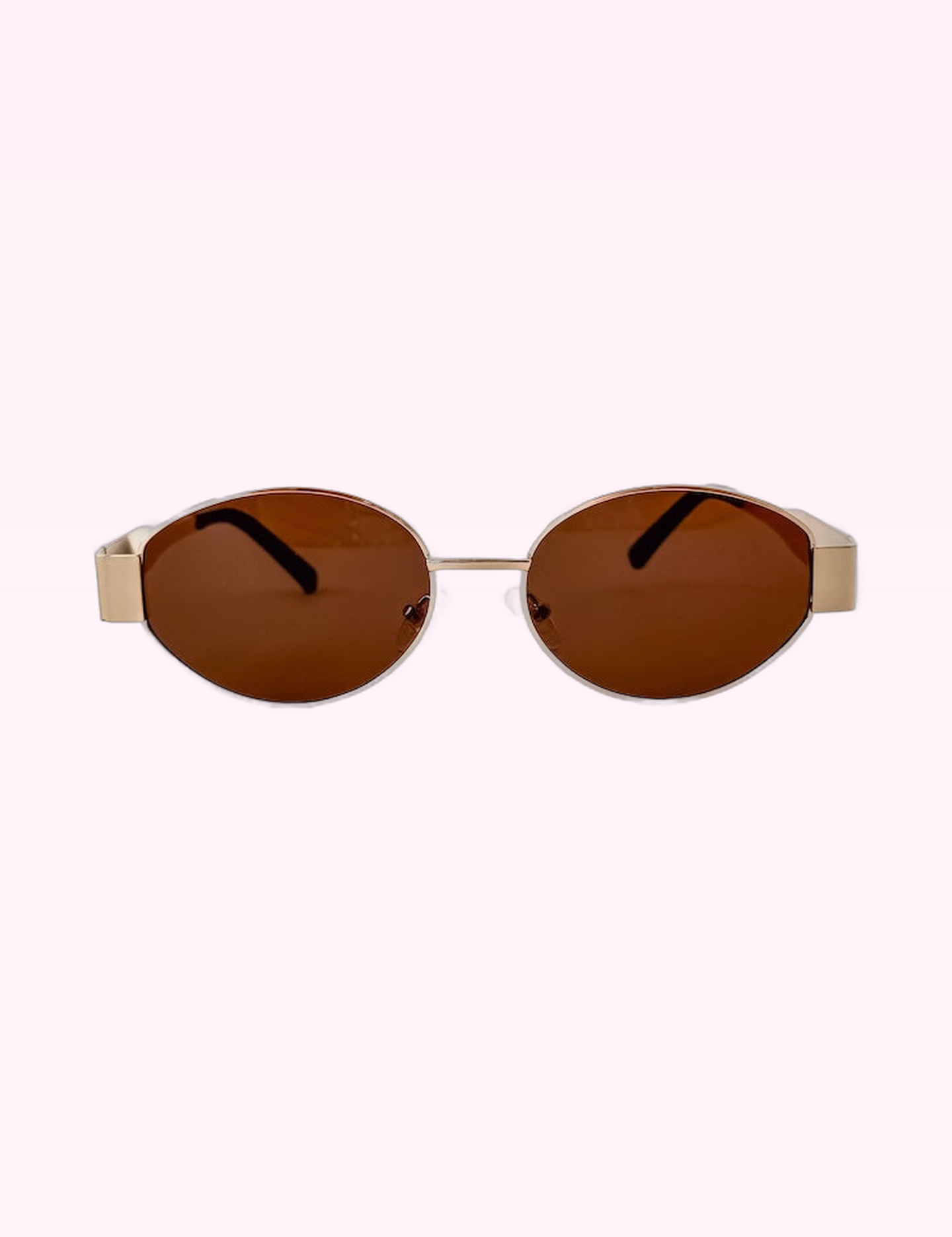 Ninety Nine Boutique super-pale pink accessory product photo: Gold Oval Sunglasses (September 30, 2026)