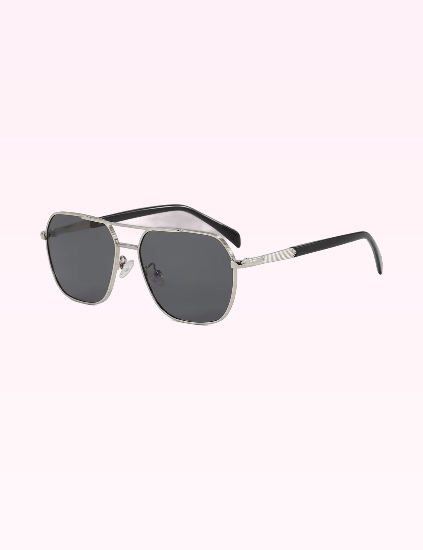 Ninety Nine Boutique super-pale pink accessory product photo: Silver Square Aviator Sunglasses (September 30, 2026)