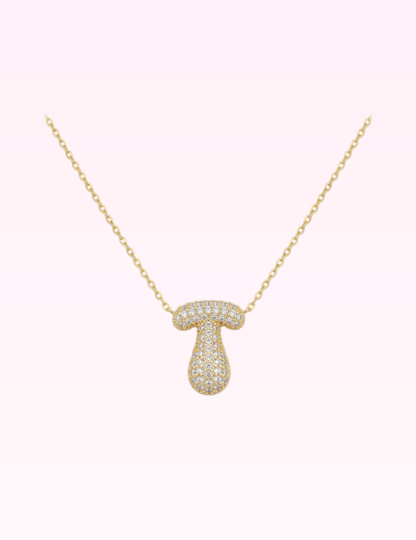 Ninety Nine Boutique super pale pink accessory photo: Crystal Bubble Initial Necklace: T (2026-09-29)