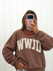 Brown 'WWJD & AMEN' Reversible Mock Neck