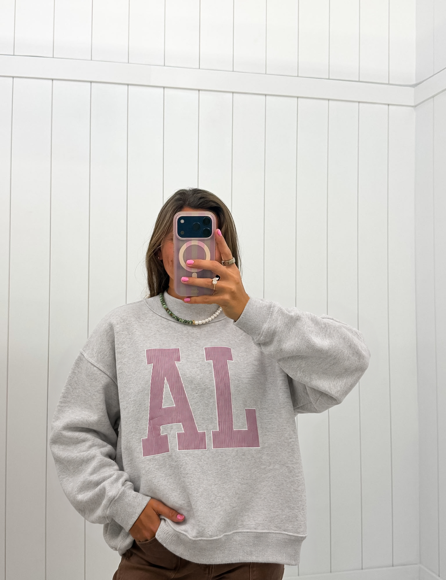 AL Stripe Mock Neck Sweatshirt
