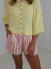 Pink & White Stripe Shorts