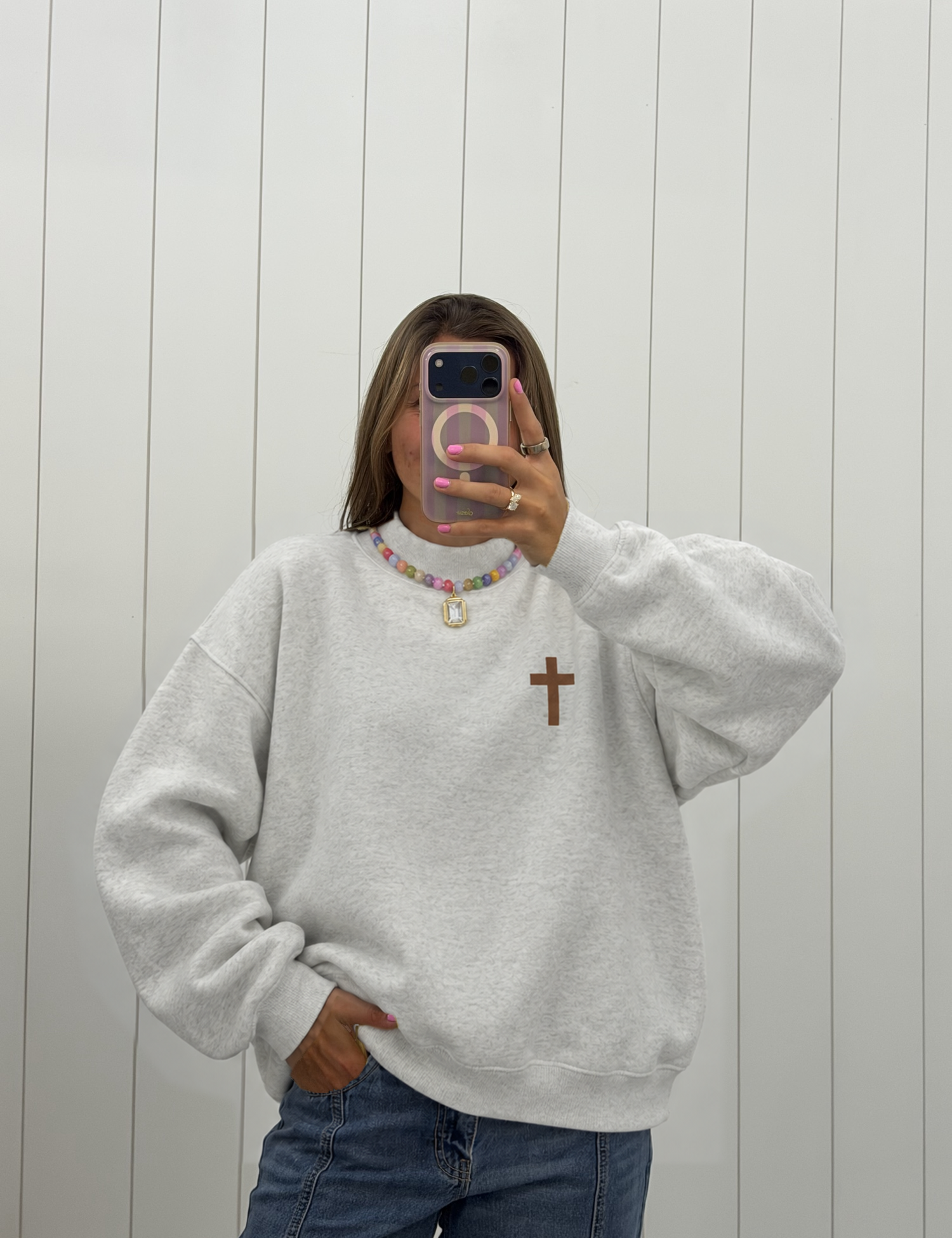 Cross & Jesus Saves Reversible Mockneck