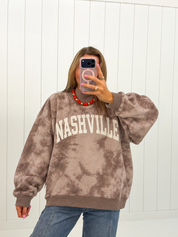 Brown Nashville Tie Dye Mockneck