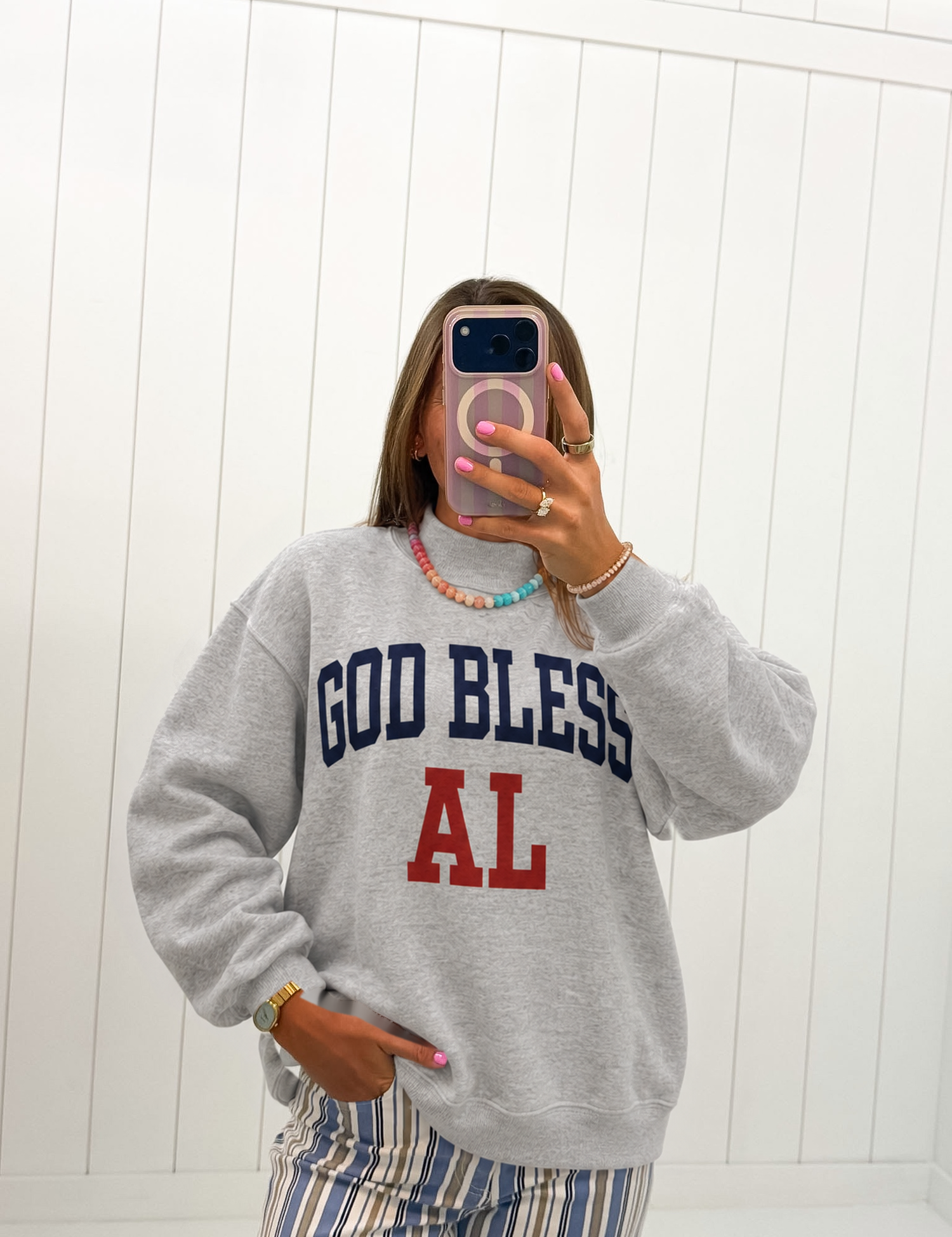 'God Bless AL' Mockneck