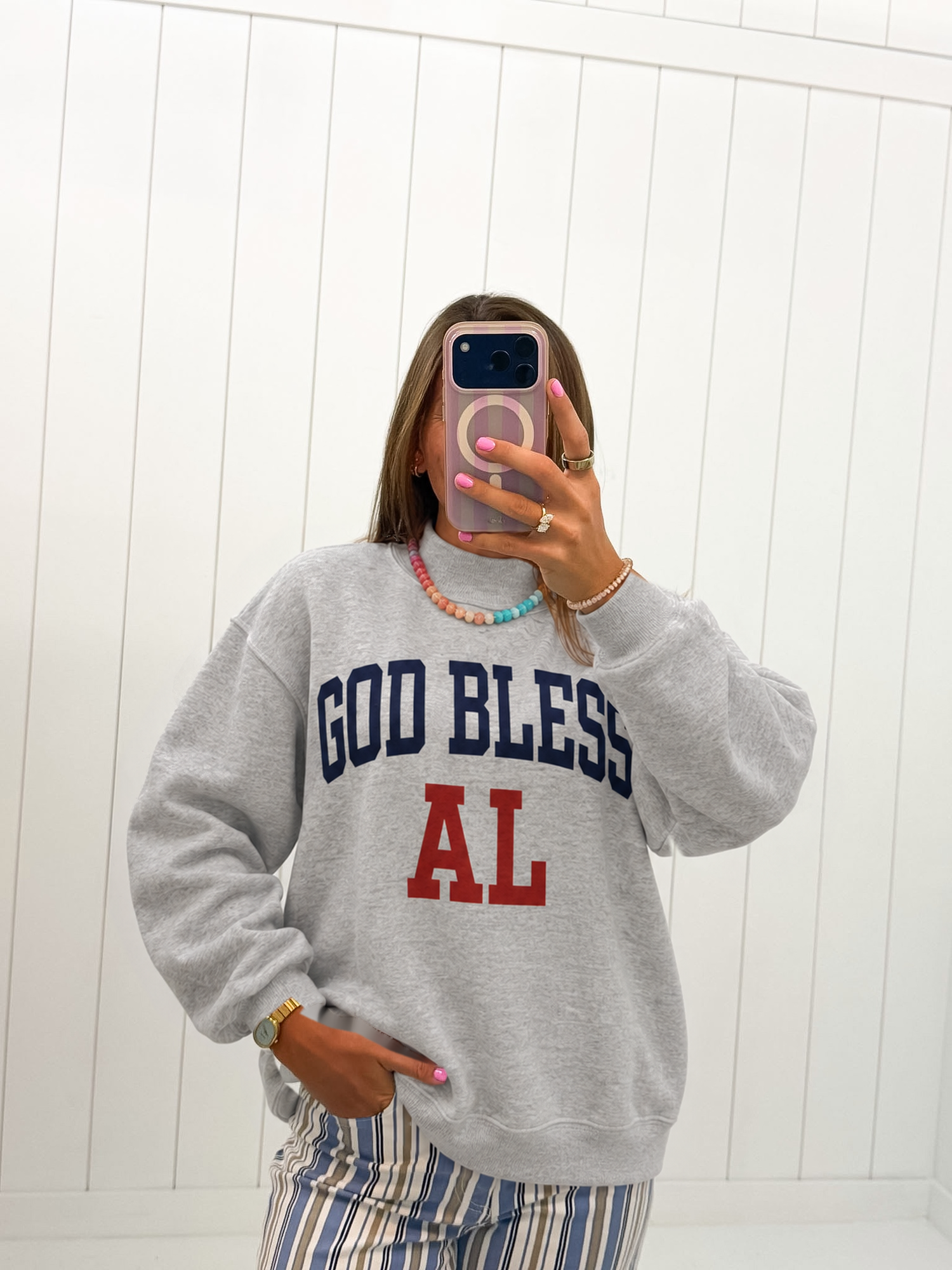 'God Bless AL' Mockneck