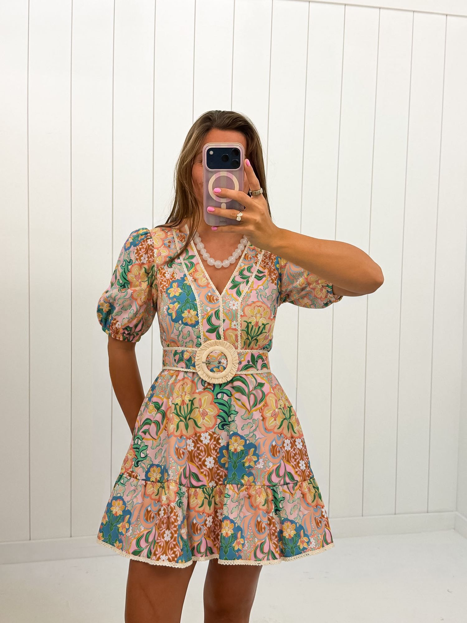 Garden Party Belted Mini Dress