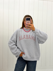 Grey Embroidered Alabama Mockneck
