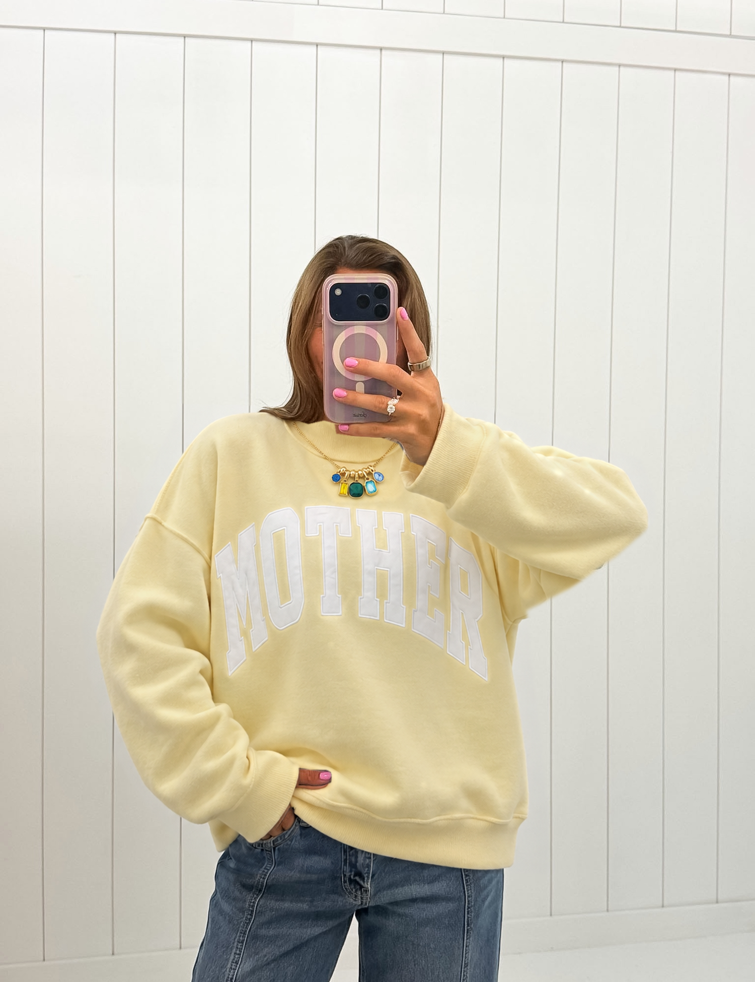 Yellow Mother Mock Neck