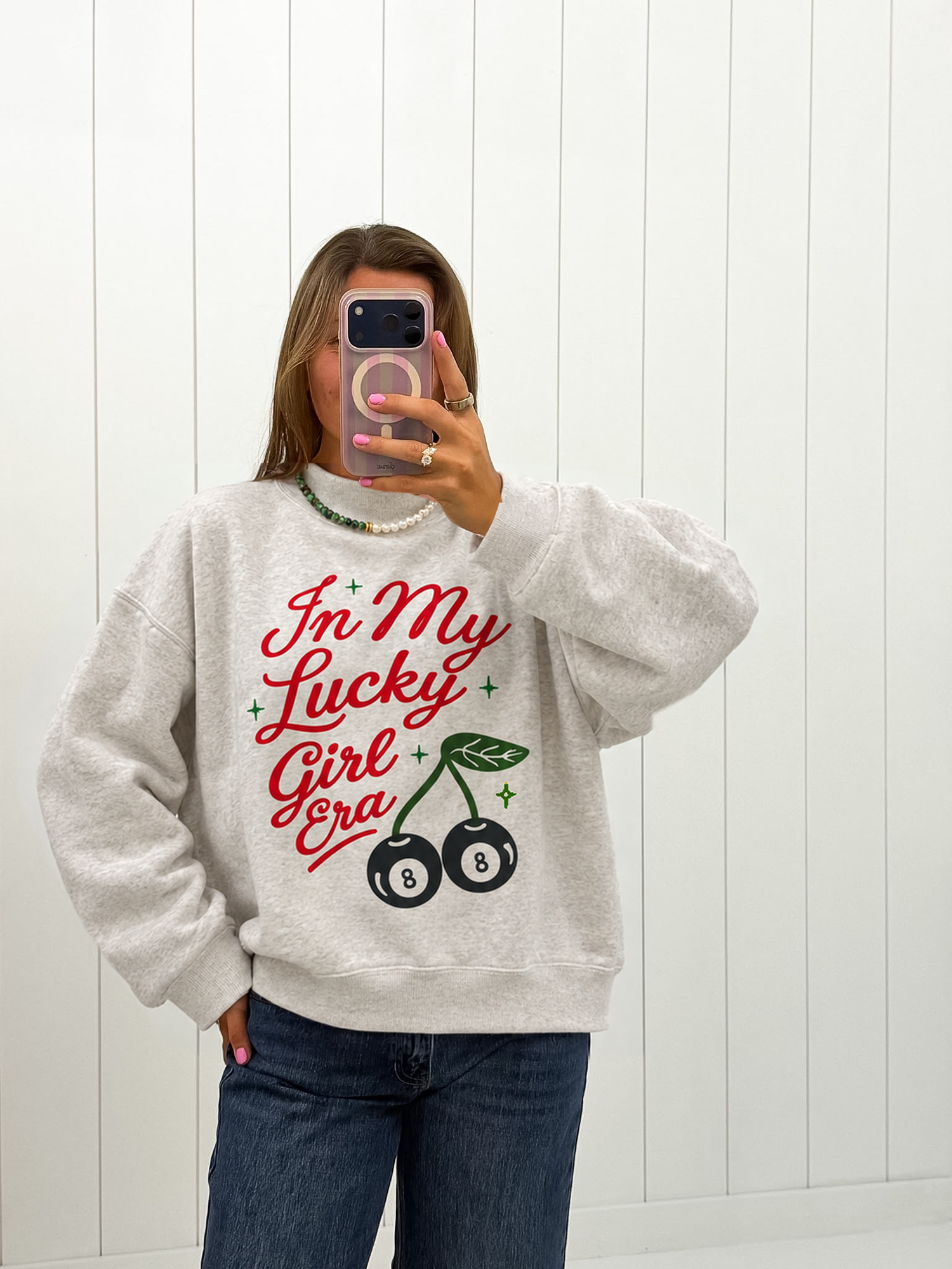 'In My Lucky Girl Era' Mockneck