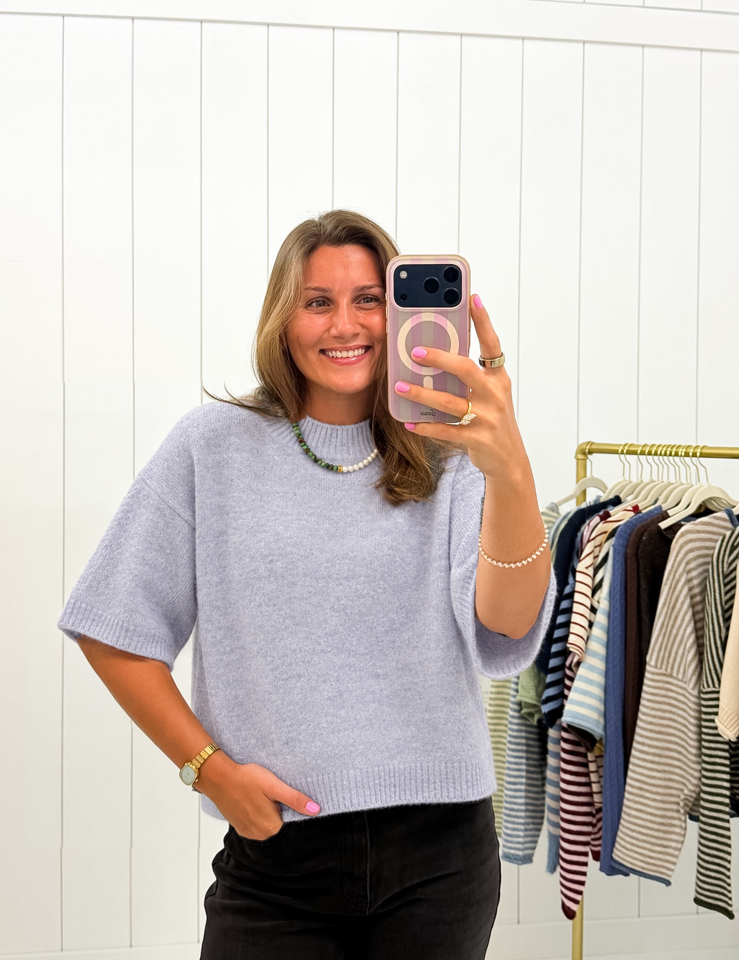 Light Blue Mockneck Top