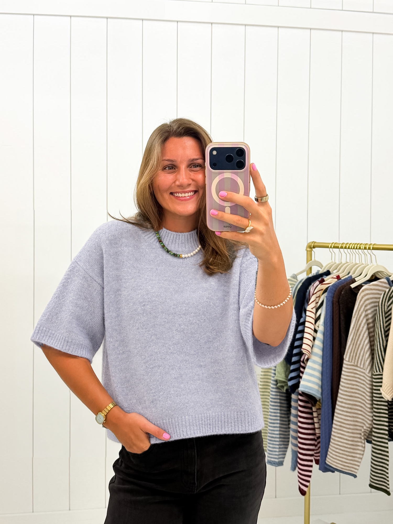 Light Blue Mockneck Top