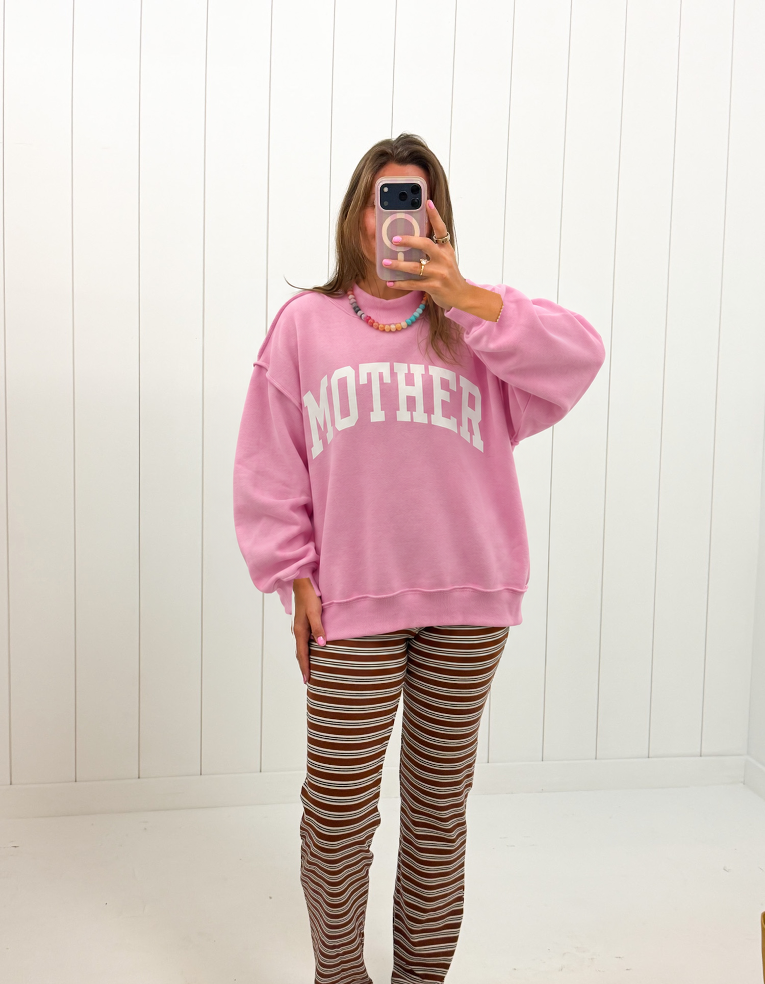 Pink Mother Reversible Mock Neck
