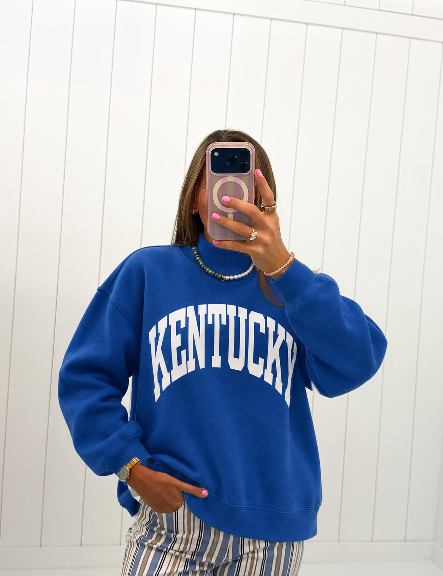 Blue Kentucky Reversible Mockneck