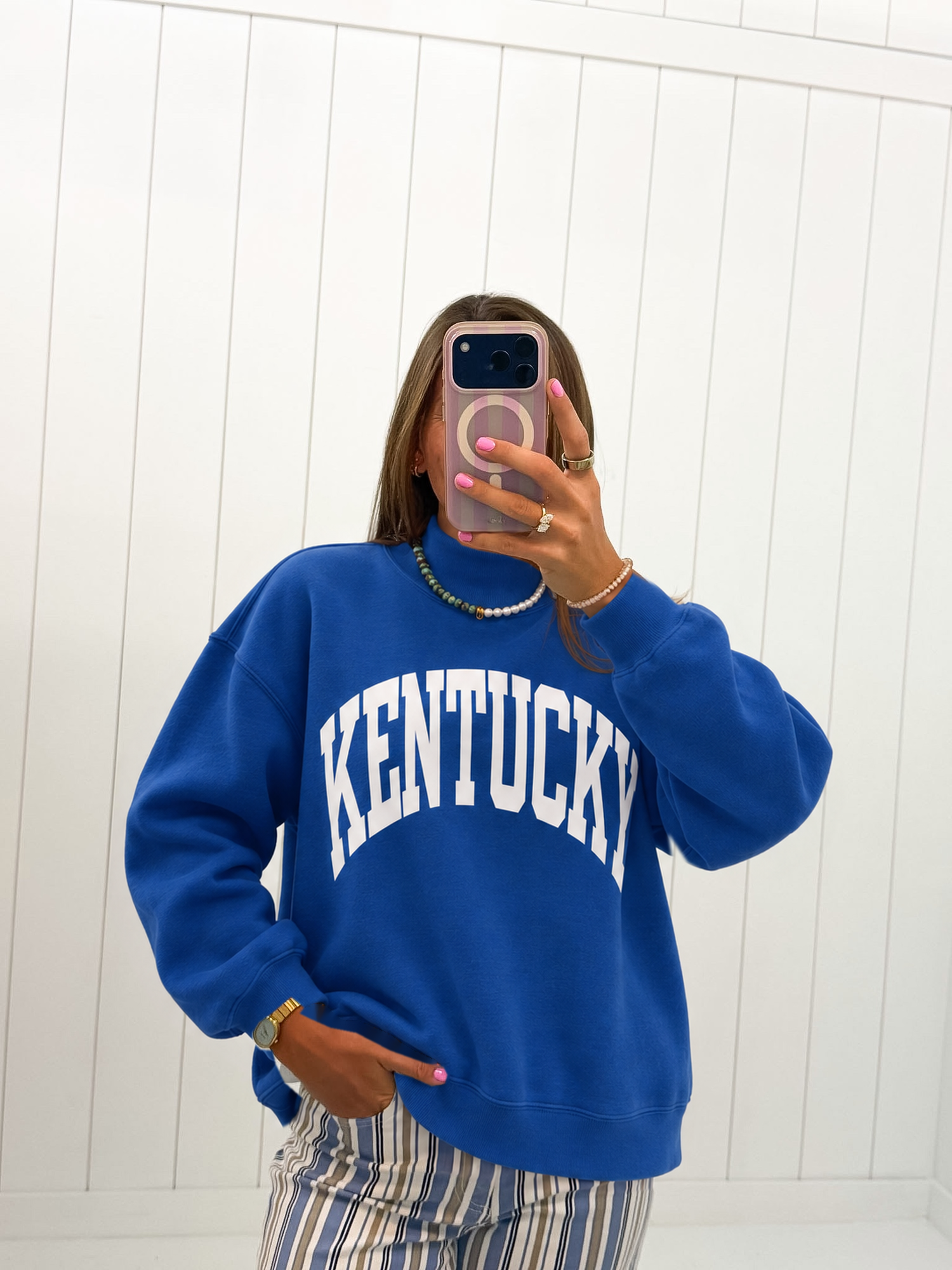 Blue Kentucky Reversible Mockneck