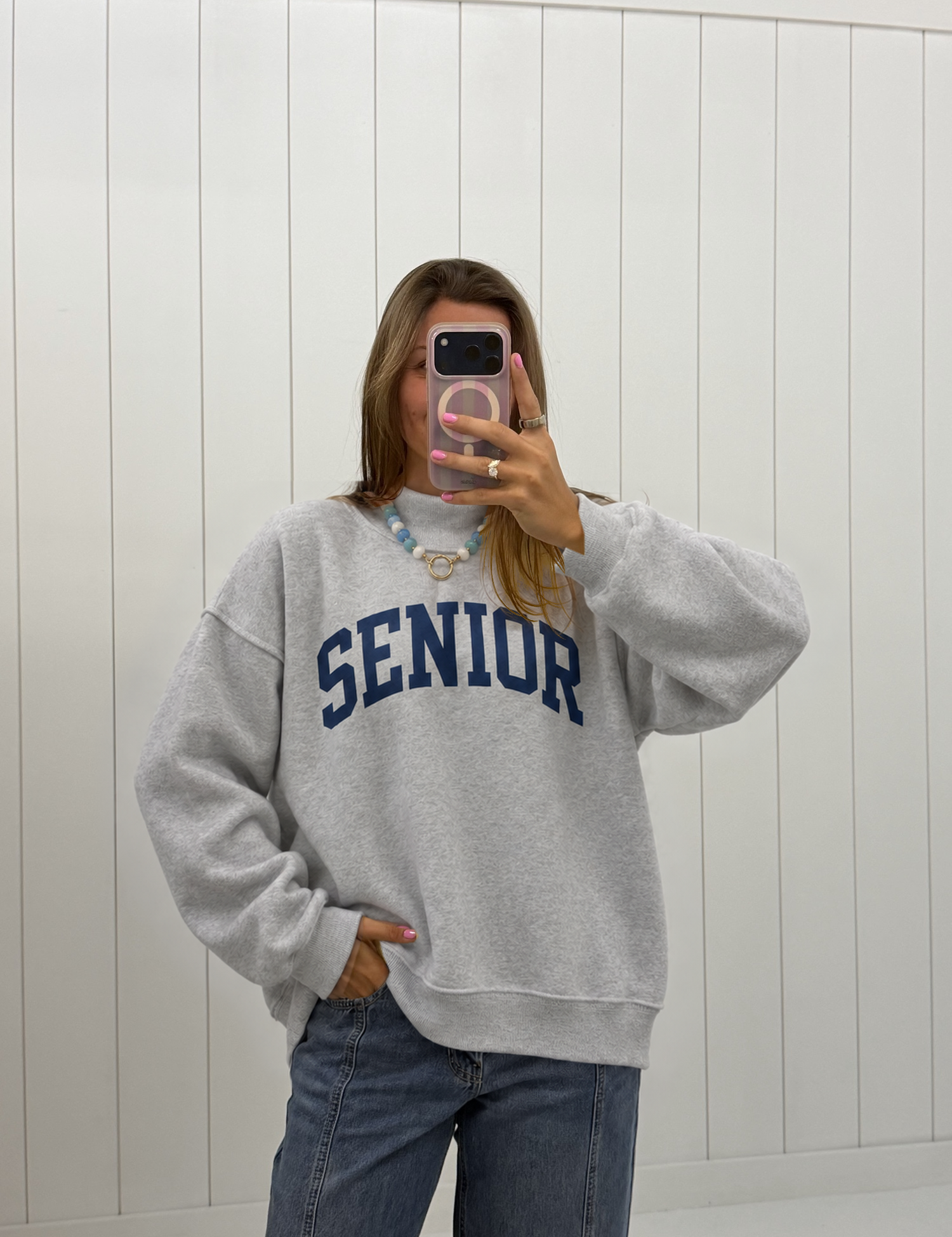 Gray Senior Mockneck Sweatshirt