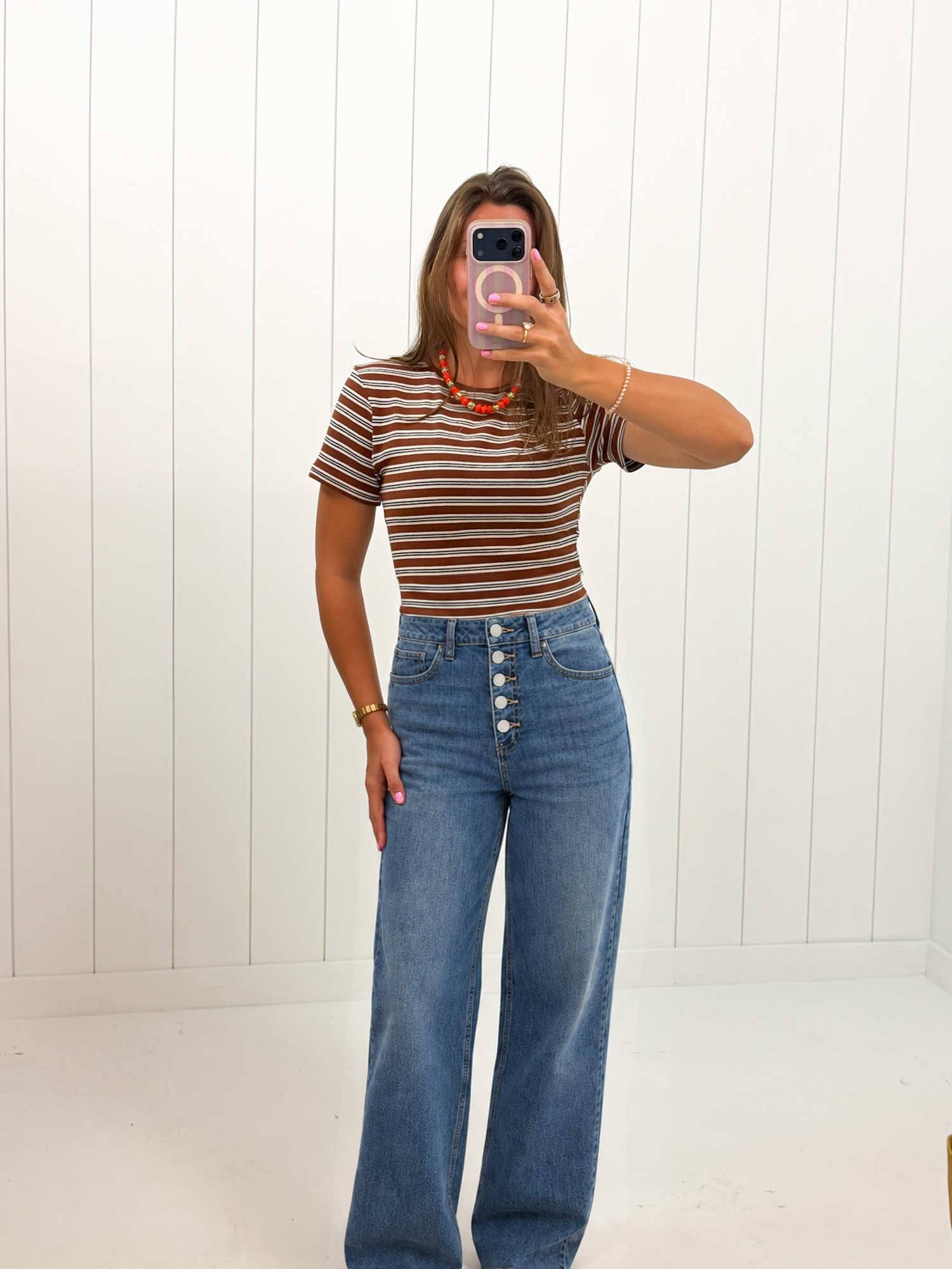 Relaxed Button Down Wide Leg