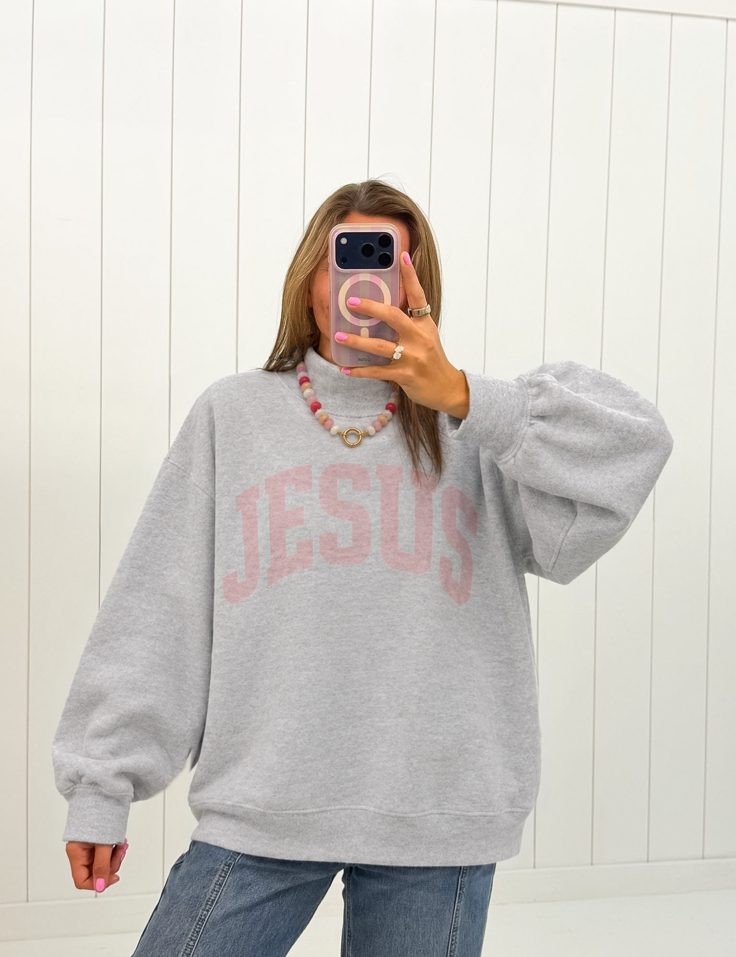 Pink Jesus & God Is Good Mockneck
