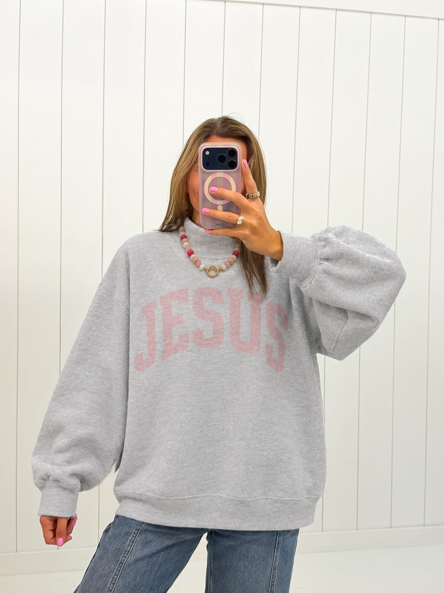 Pink Jesus & God Is Good Mockneck