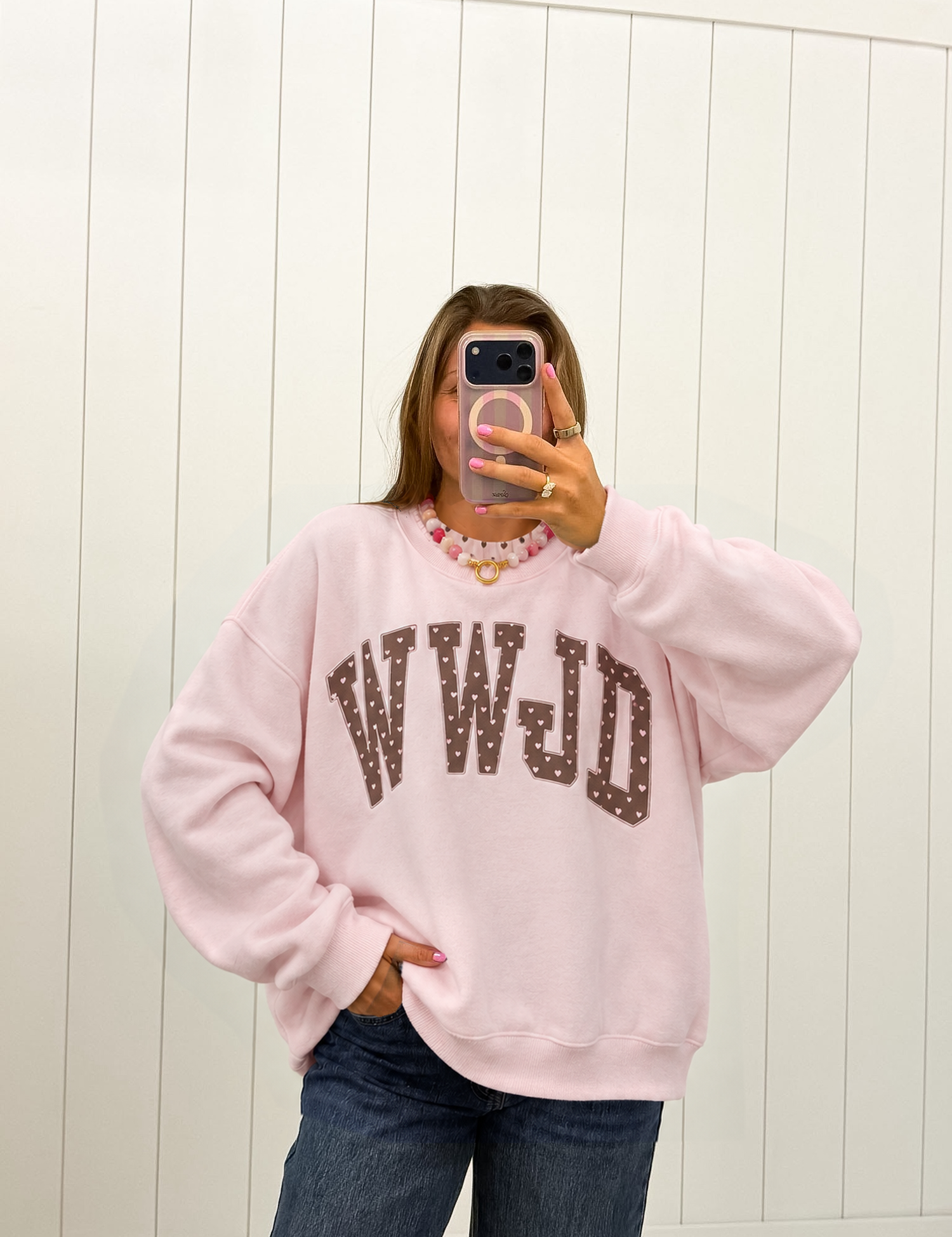 WWJD Heart Printed Mockneck
