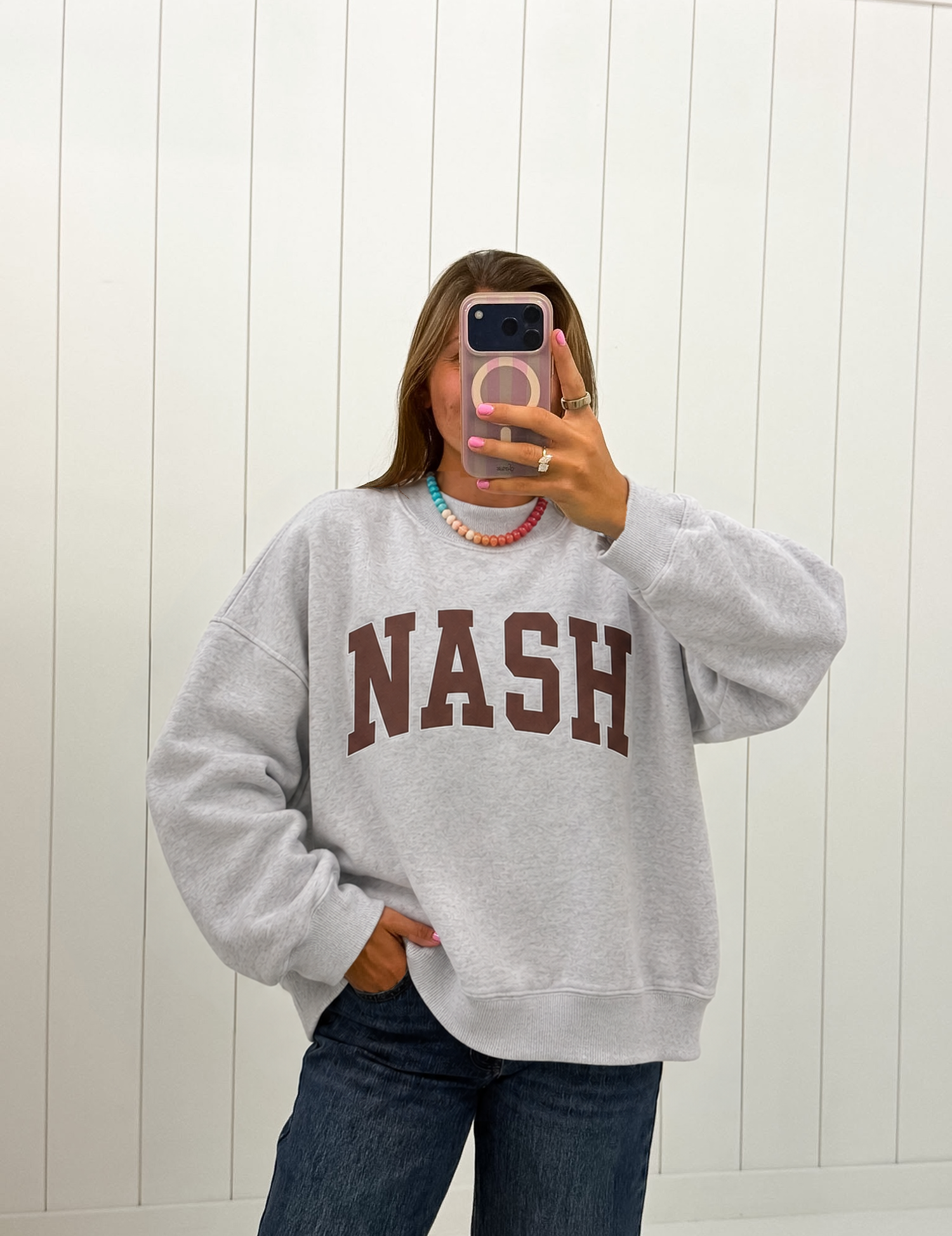Brown Nash Embroidered Mockneck