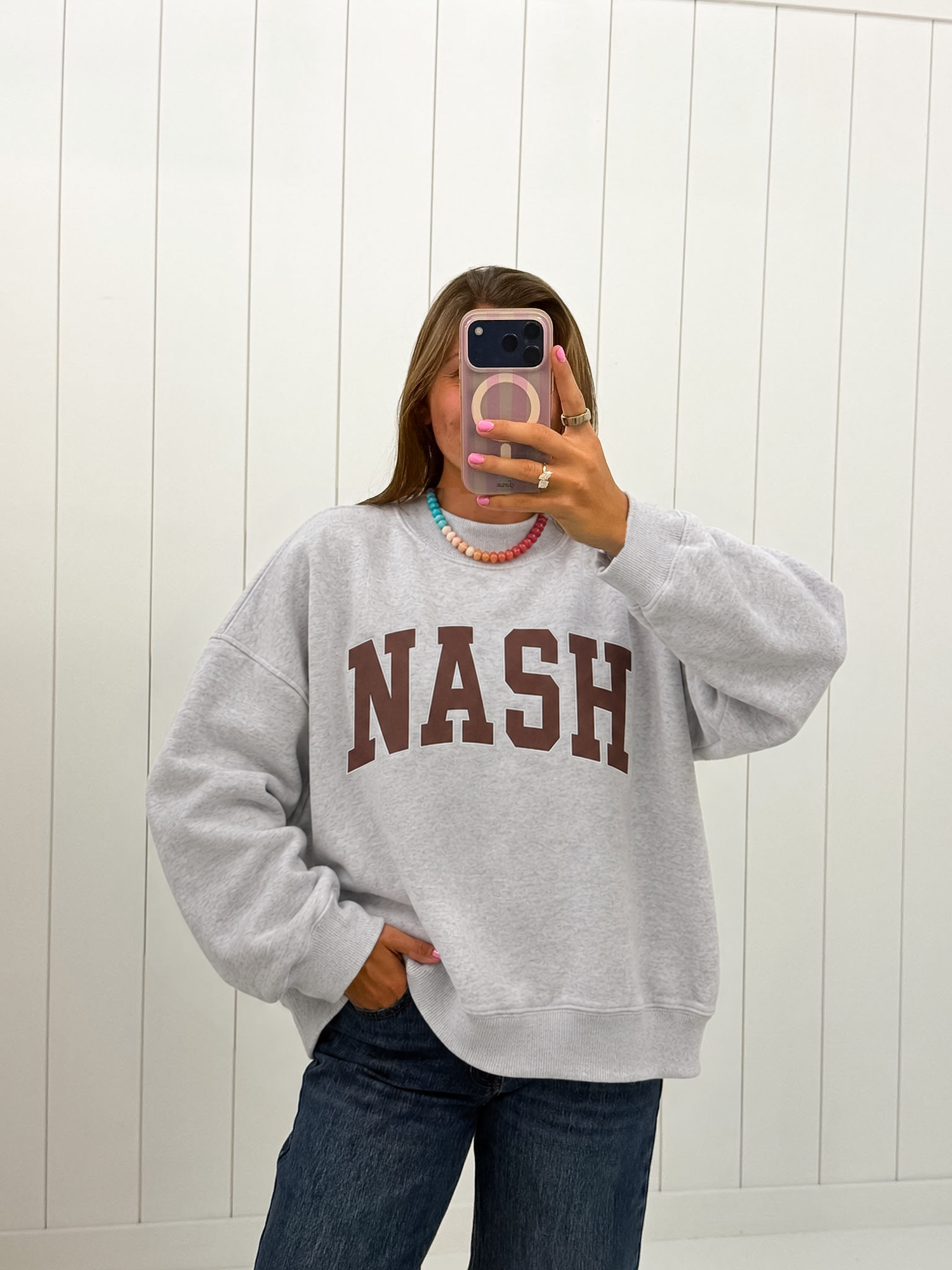 Brown Nash Embroidered Mockneck