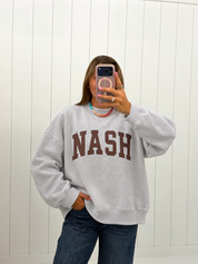 Brown Nash Embroidered Mockneck