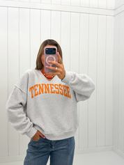 Gray Tennessee Split-Neck Sweatshirt