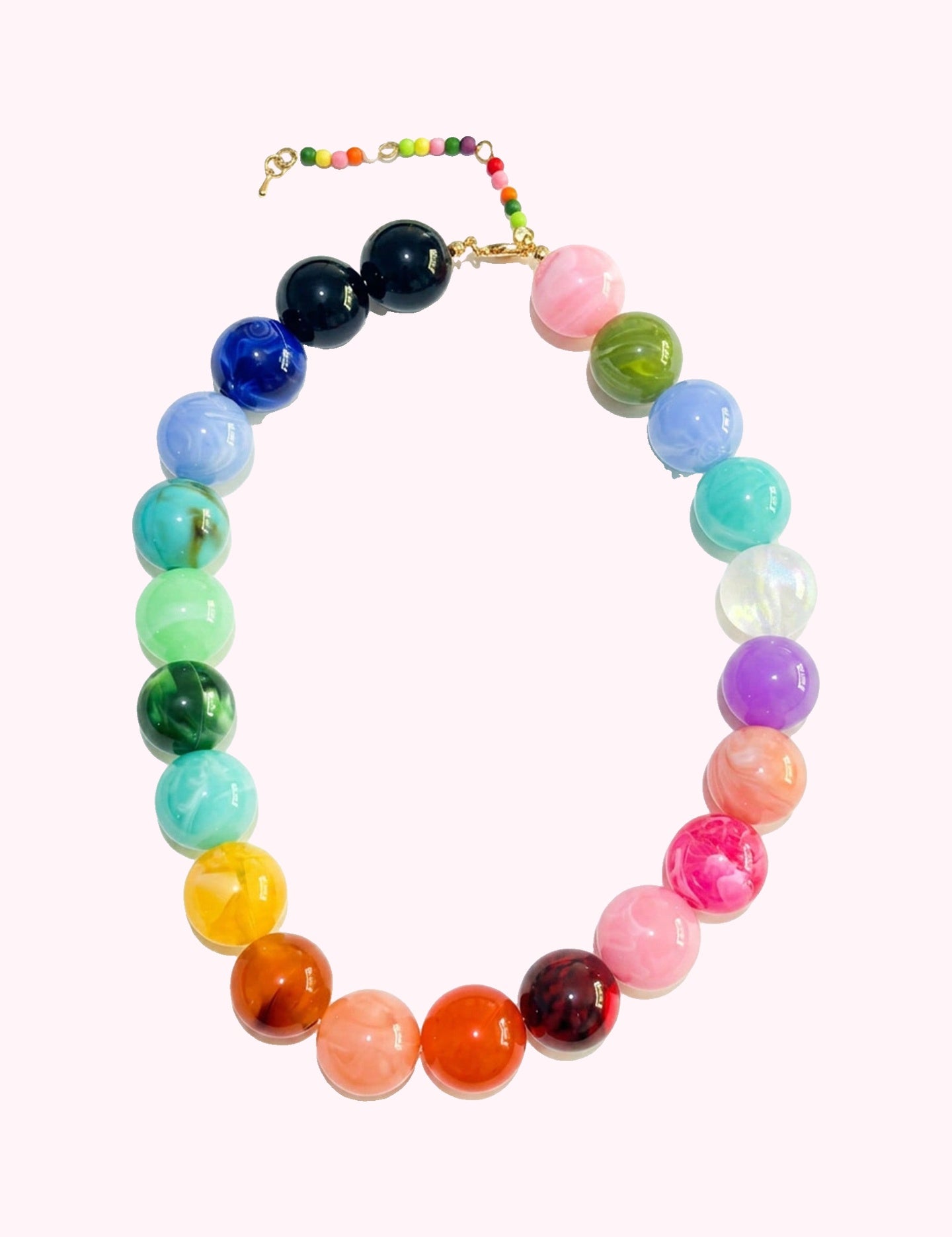 Orange Rainbow Chunky Bead Necklace