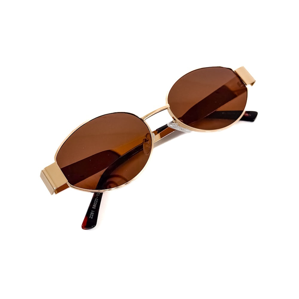 Gold Oval Sunglasses