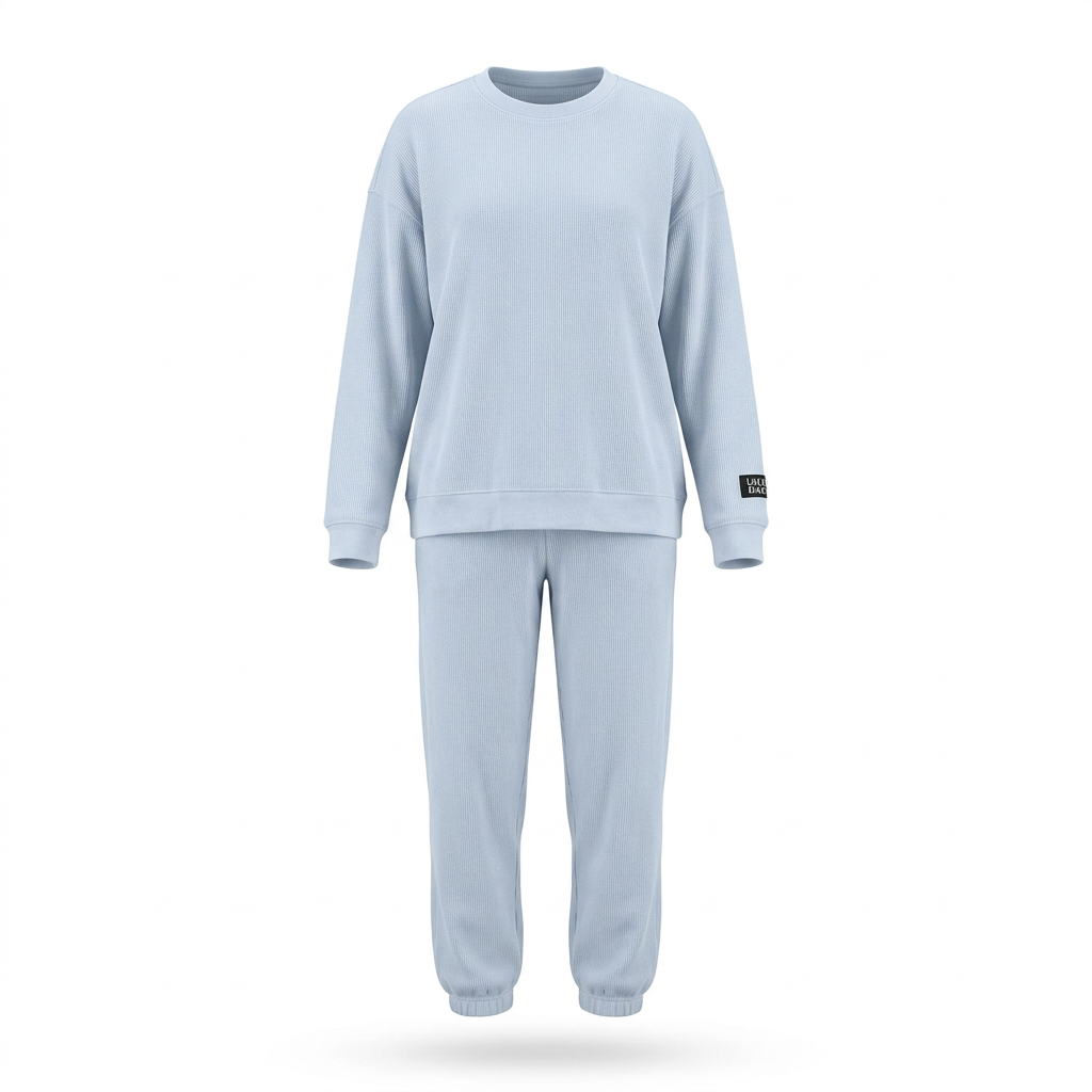 AI-assisted FASHN try-on of Gray Longsleeve Waffle Top Lulu Mac on boutique owner.