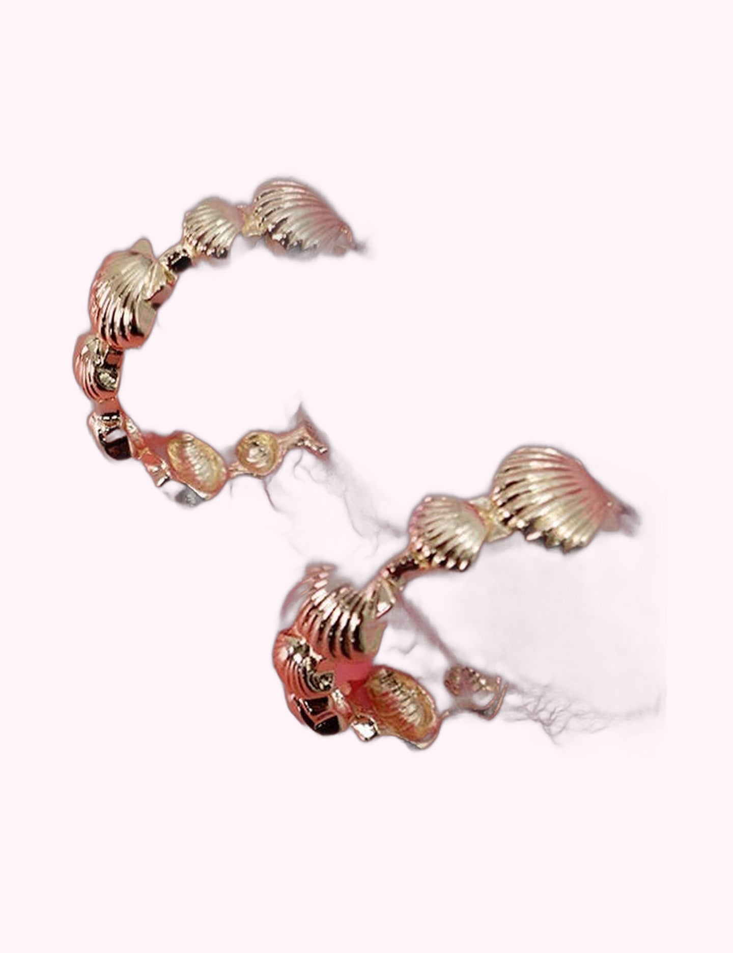Ninety Nine Boutique super-pale pink accessory product photo: SEASHELL HOOP EARRINGS (October 2, 2026)