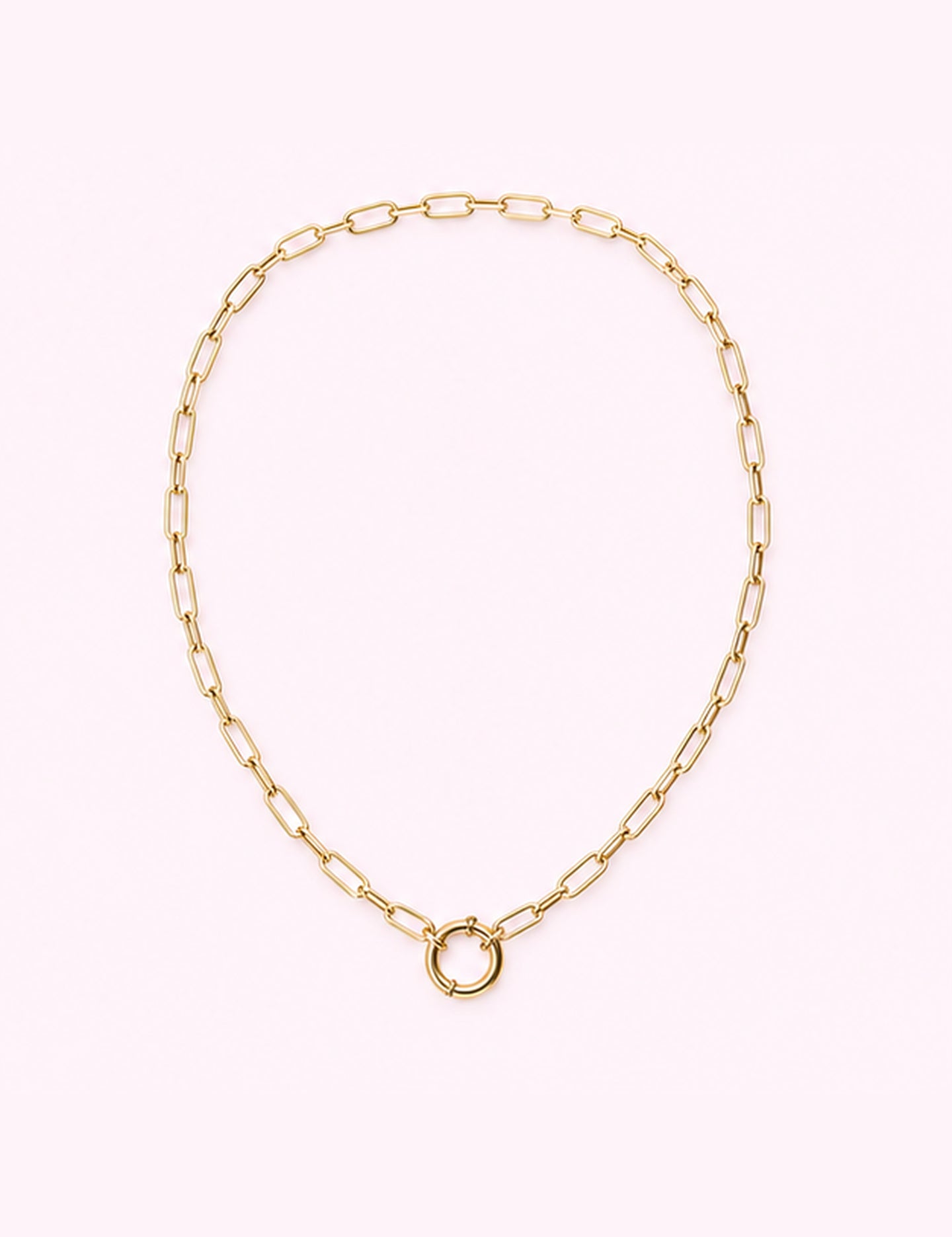 Ninety Nine Boutique super-pale pink accessory product photo: Paperclip Charm Necklace (October 1, 2026)
