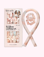 Ninety Nine Boutique super-pale pink accessory product photo: Sunset Tie Dye Satin Heatless Curling Set (October 2, 2026)