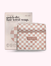 Ninety Nine Boutique super-pale pink accessory product photo: Terracotta Checker Extra Large Hair Wrap (October 2, 2026)
