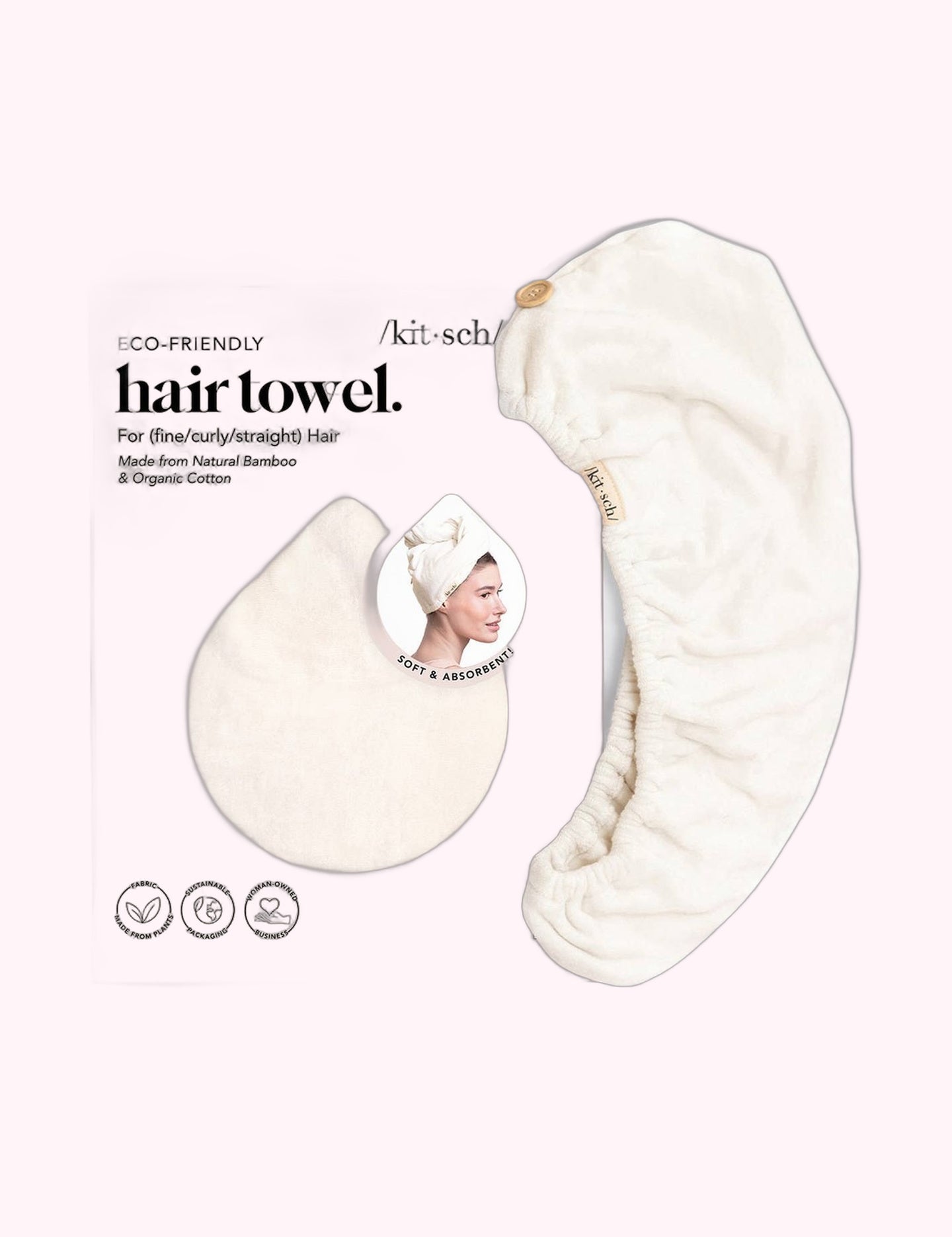 Ninety Nine Boutique super-pale pink accessory product photo: Ivory Quick Dry Hair Towel (October 2, 2026)