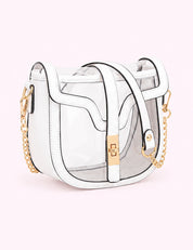 Ninety Nine Boutique super-pale pink accessory product photo: White Clear Saddle Bag (October 1, 2026)