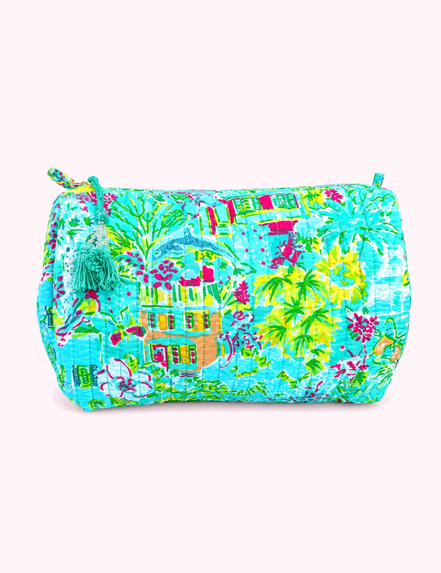 Ninety Nine Boutique super-pale pink accessory product photo: Southern town Quilted Toiletry Bag (October 2, 2026)
