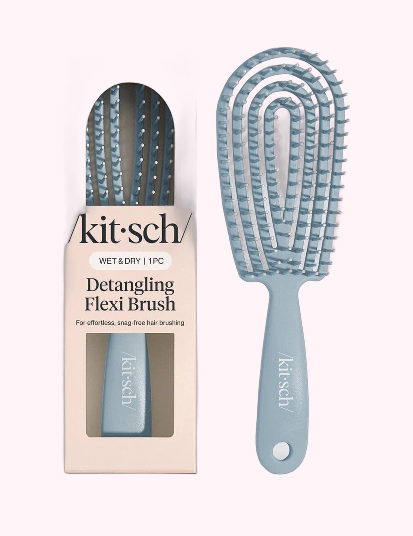 Ninety Nine Boutique super-pale pink accessory product photo: Blue Detangling Hairbrush (October 2, 2026)